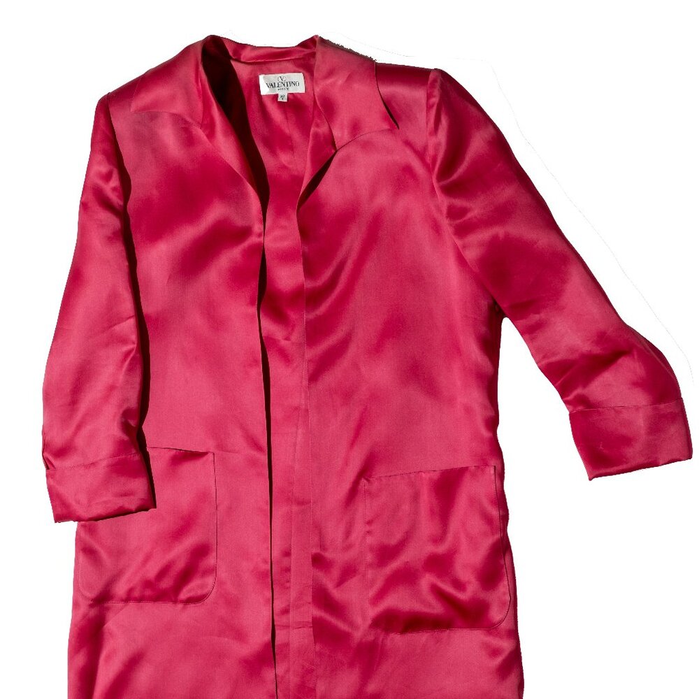 TITLE: Valentino Miss V Vintage Red Silk Jacket – Made in Italy, Size 9